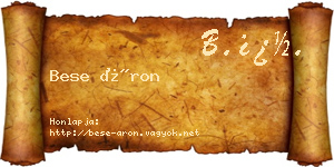 Bese Áron névjegykártya
